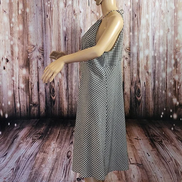 NWOT New York & Company Women's Black and white Halter Maxi Dress Size 16 - Picture 5 of 11